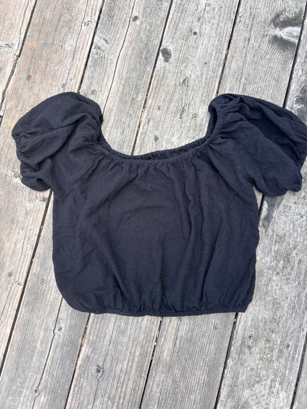 Honeydove Raw Silk Puff Sleeve Top